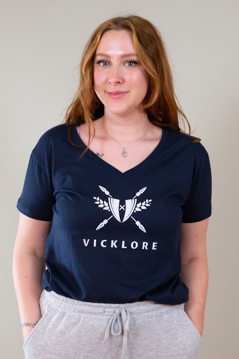 Vicklore Logo Relaxed V-Neck Tee - Vicklore